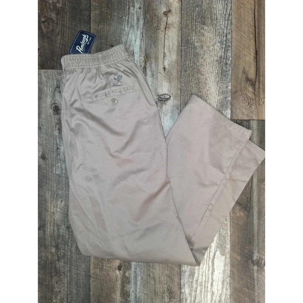 NEW! Men's Pembrook Neutral Khaki Casual Pants XL Business Golf Preppy Casual
